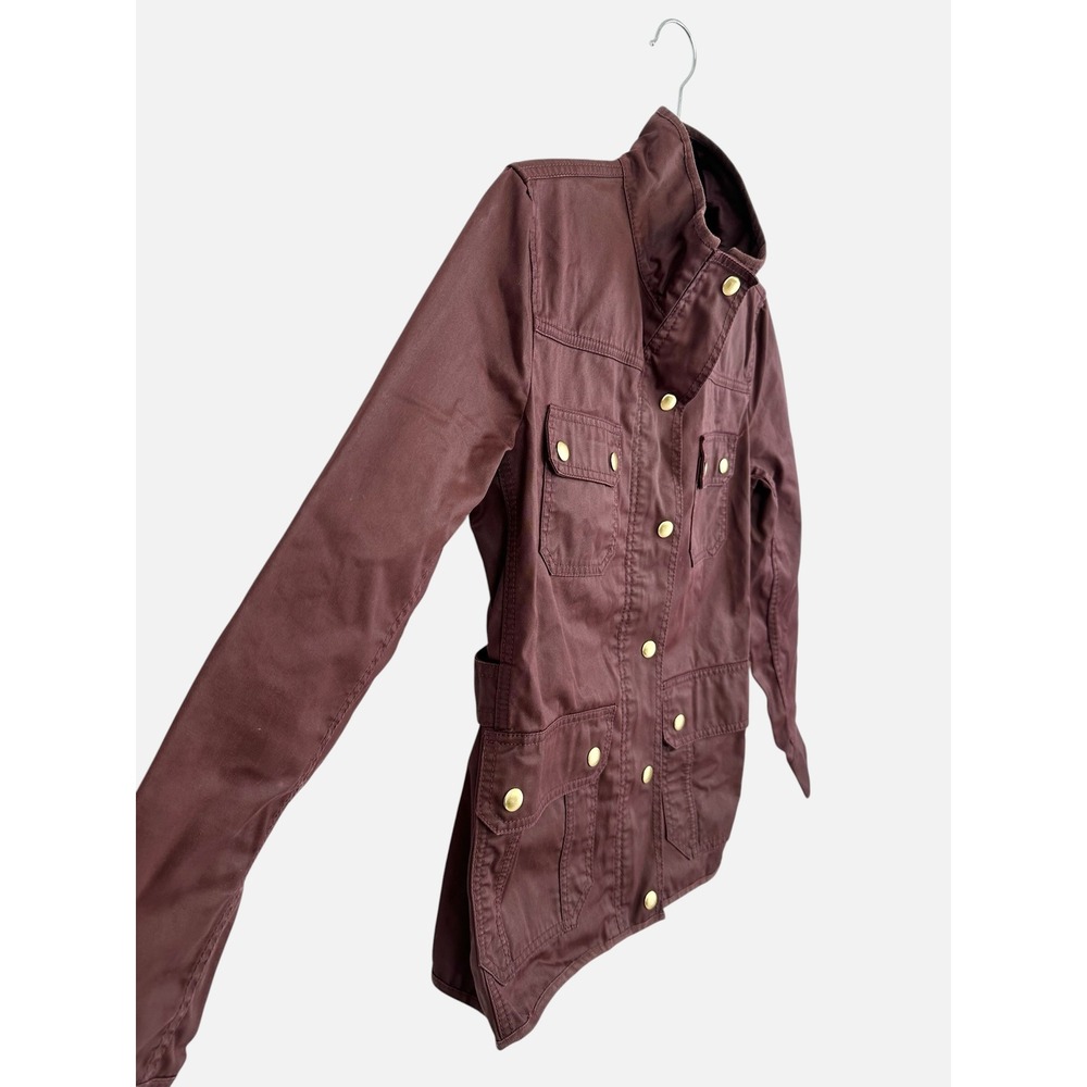 J.Crew The Downtown Field Jacket Burgundy Maroon Cotton Utility Coat 19034 S - Picture 4 of 9